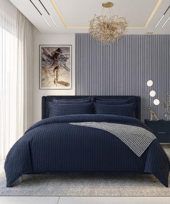 سرویس کاور لحاف چهار تکه یک نفره دستر مدل هتلی کد 21122899991201