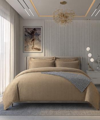 سرویس کاور لحاف چهار تکه یک نفره دستر مدل هتلی کد 21122899991201