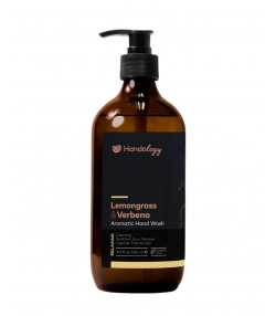 مایع دستشویی آروماتراپی هندولوژی Handology با رایحه لمون گراس و گل شاهپسند حجم 500 میلی لیتر