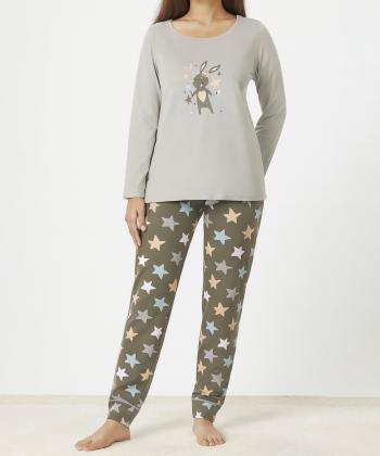 تيشرت آستين بلند و شلوار زنانه ناربن كد WS3950