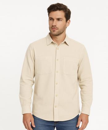 پيراهن مخمل كبريتي مردانه ادورا كد 15252187