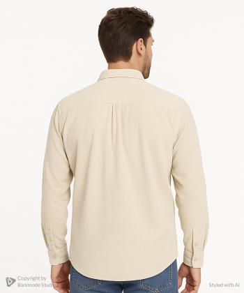 پيراهن مخمل كبريتي مردانه ادورا كد 15252187