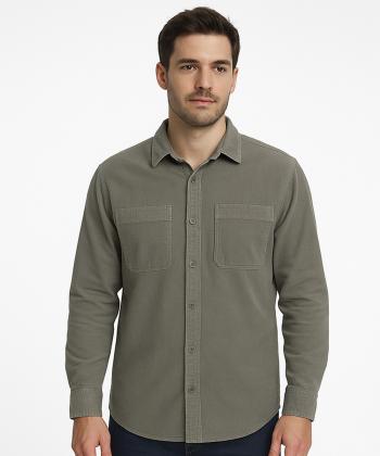 پيراهن مخمل كبريتي مردانه ادورا كد 15252187