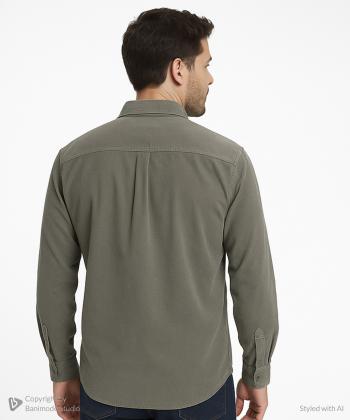 پيراهن مخمل كبريتي مردانه ادورا كد 15252187