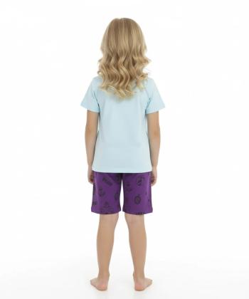 ست تیشرت و شلوارک نخی دخترانه سه دو مدل 5SK37NT2211