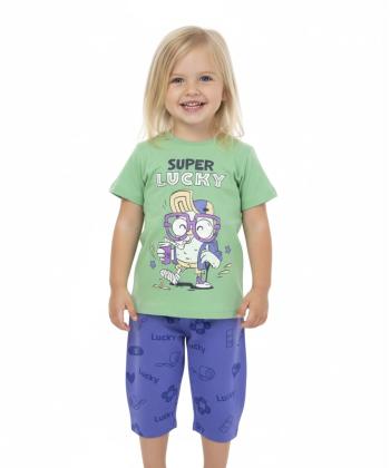 ست تیشرت و شلوارک نخی دخترانه سه دو مدل 5SK37NT2231