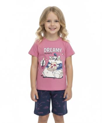 ست تیشرت و شلوارک نخی دخترانه سه دو مدل 5SK37NT2251