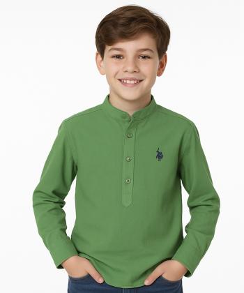 پیراهن آستین بلند پسرانه یو اس پولو کیدز مدل 3105A1