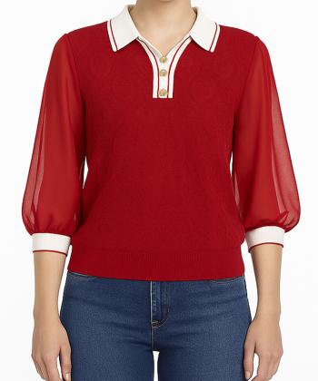 بلوز آستین بلند بافت زنانه نارين مد كد 91421