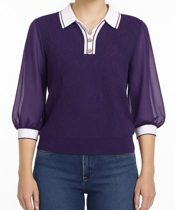 بلوز آستین بلند بافت زنانه نارين مد كد 91421