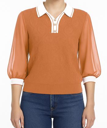 بلوز آستین بلند بافت زنانه نارين مد كد 91421