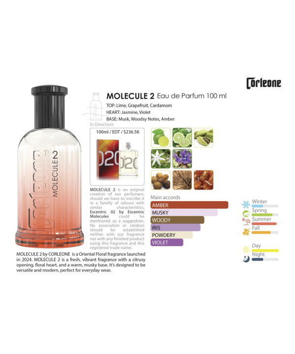 ادوپرفیوم کورلئونه مدل MOLECULE 2 حجم100 میلی لیتر