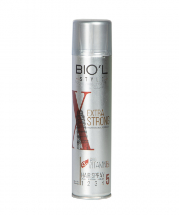 اسپری حالت دهنده مو بیول BIOˊL مدل Extra Strong حجم 500 میلی لیتر