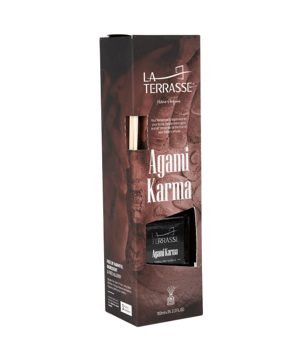 عطر خوشبوکننده محیط لاتراس La Terrasse مدل Agami Karma حجم 100 میلی‌لیتر