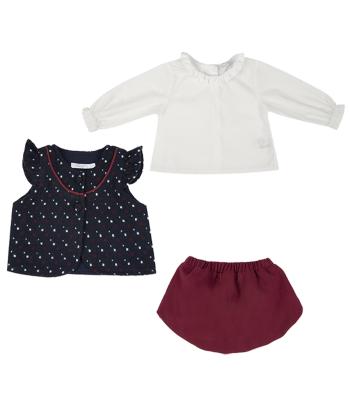 ست بلوز و جليقه و دامن دخترانه فيورلا كد 25505