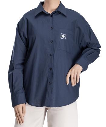 شومیز لینن آستین بلند زنانه سرژه مدل 207379