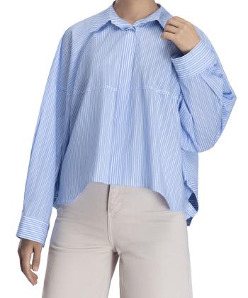 شومیز لینن آستین بلند زنانه سرژه مدل 207383