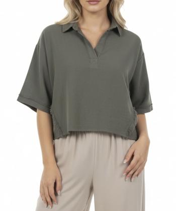 بلوز آستین کوتاه زنانه سه دو مدل 5SW07NT1361