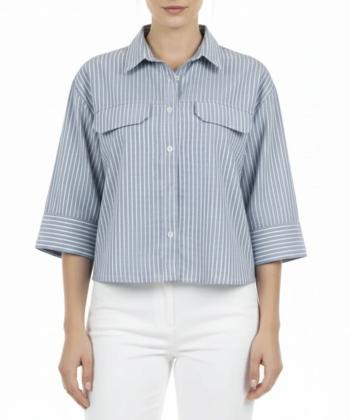 شومیز نخی آستین کوتاه زنانه سه دو مدل 5SW45NT1601