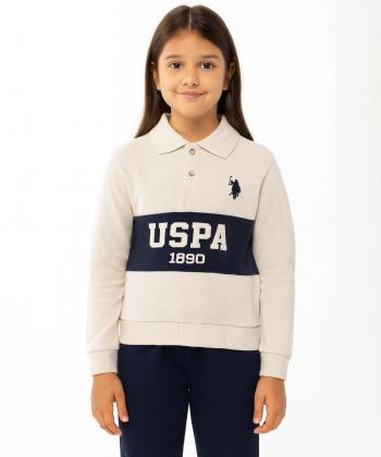 بلوز نخی دخترانه یو اس پولو کیدز مدل 4023B5