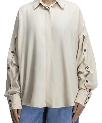 تونیک آستین بلند لینن زنانه سرژه مدل 232184