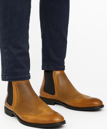 نیم بوت چرم طبیعی مردانه سیستن مدل 3062