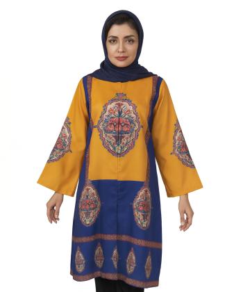 مانتو مجلسی بلند زنانه  قلم فلزی مدل MANTOONASIR3