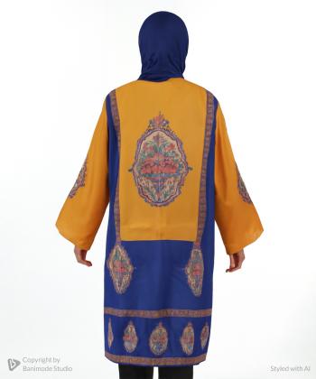 مانتو مجلسی بلند زنانه  قلم فلزی مدل MANTOONASIR3