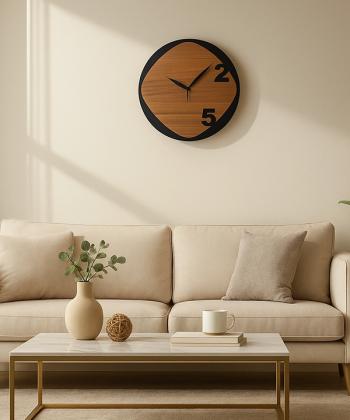 ساعت دیواری چشمه نور مدلH8015-BR روشن