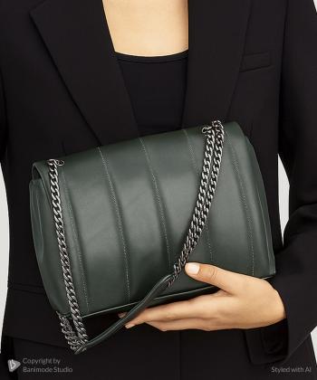 کیف دوشی چرم طبیعی زنانه نوین چرم Novin Leather مدل آناهید