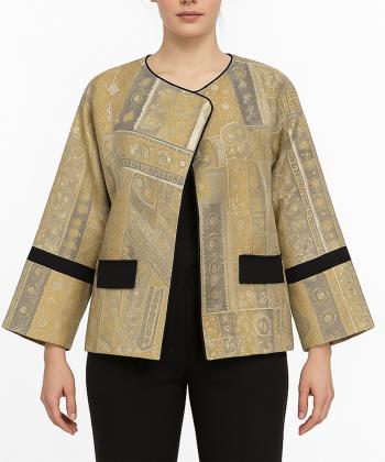 مانتو مجلسي ژاكارد زنانه ساتين مدل W70CL