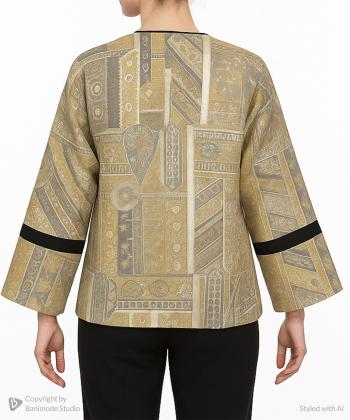 مانتو مجلسي ژاكارد زنانه ساتين مدل W70CL