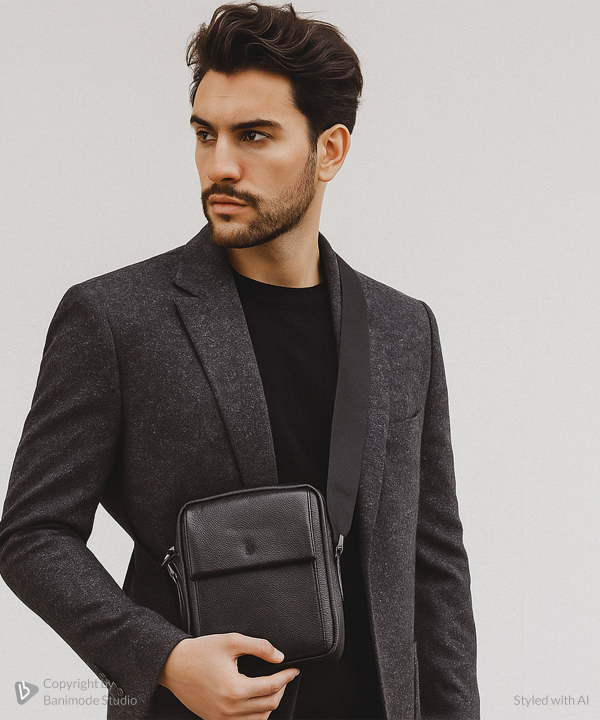 کیف کراس بادی چرم طبیعی نوین چرم Novin Leather مدل کارلتو