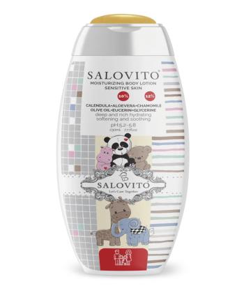 لوسیون مرطوب کننده بدن حاوی 5% آلوئه ورا زیر یکسال سالوویتو حجم 230 میلی لیتر