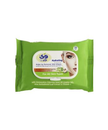دستمال مرطوب پاک کننده آرایش وی کر حاوی جوجوبا و آلوئه ورا بسته 20عددی