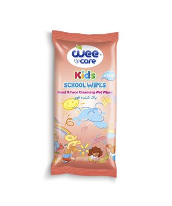 دستمال مرطوب پاک کننده دست و صورت وی کر مناسب کودکان بسته 12 عددی