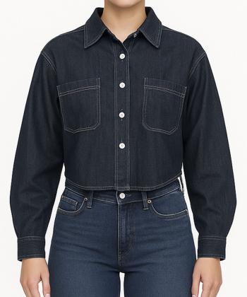 شومیز آستین بلند جين زنانه ادورا كد 15251140