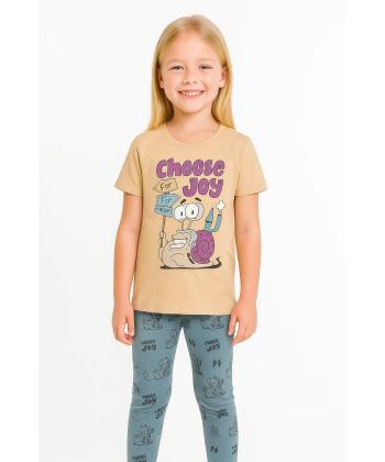 ست تیشرت و شلوار نخی دخترانه سه دو مدل 5SK37NT2111