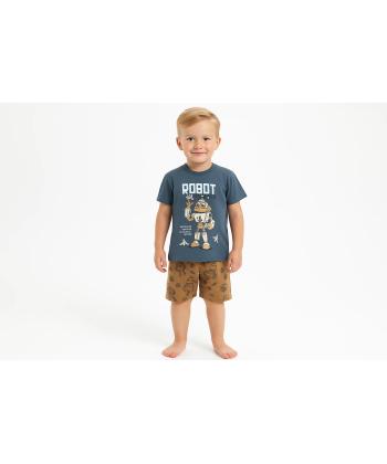 ست تیشرت و شلوارک نخی پسرانه سه دو مدل 5SK37NT2261