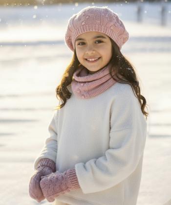 كلاه و دستكش دخترانه ملورينا كد 9115