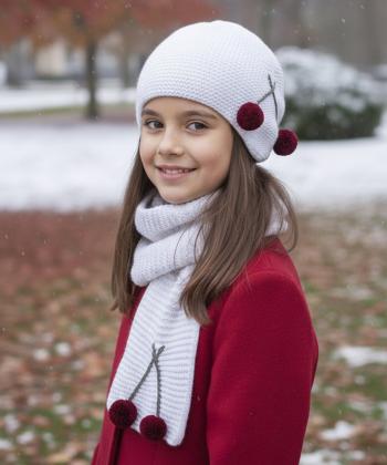 كلاه و دستكش دخترانه ملورينا كد 9111