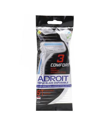 تیغ یکبار مصرف مردانه ادرویت سه لبه صابون دار بسته 5  عددی