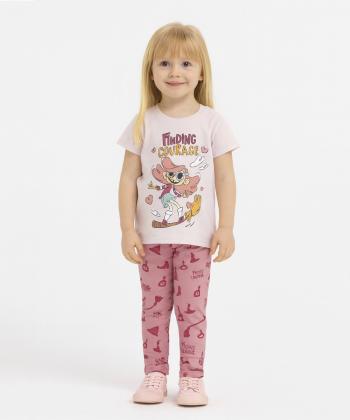 ست تیشرت و شلوار نخی دخترانه سه دو مدل 5SK37NT2131