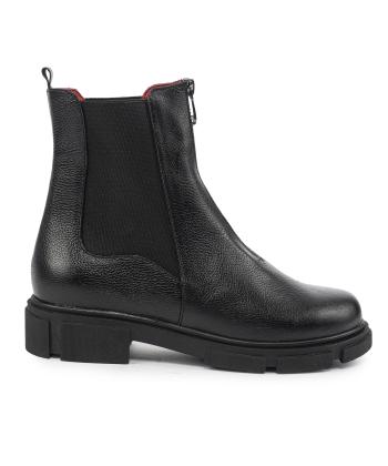 نيم بوت زنانه چرم طبيعي ژاوا مدل اسنوزيپي