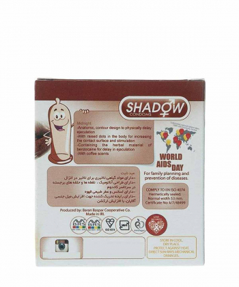 کاندوم تاخیری خاردار شدو Shadow مدل Midnight بسته 3 عددی