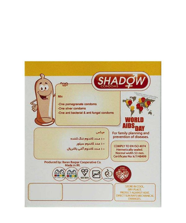 کاندوم تنگ‌کننده شدو Shadow مدل Mix بسته 3 عددی