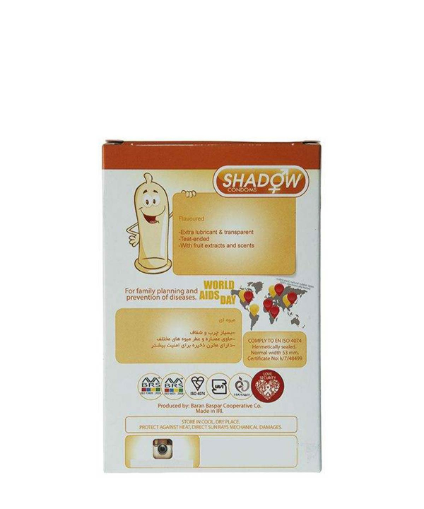 کاندوم میوه‌ای شدو Shadow مدل Flavoured بسته 12 عددی