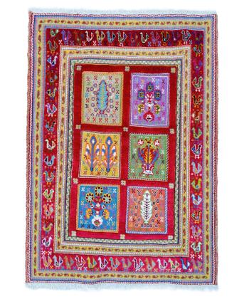 گلیم فرش دستباف طیف قرمز ذوالانواری kilim carpet (shiraz)