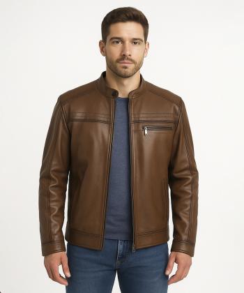 کت مردانه چرم طبیعی نوین چرم مدل 4010