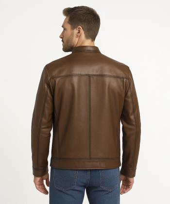 کت مردانه چرم طبیعی نوین چرم مدل 4010